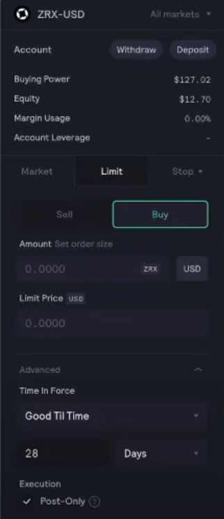 Side view for Dydx